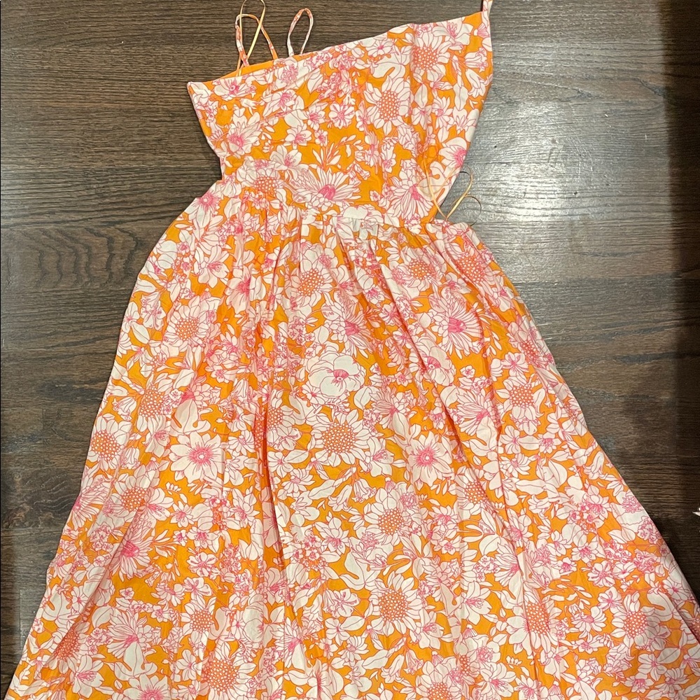 J. Crew  Floral Dress in Orange and Pink